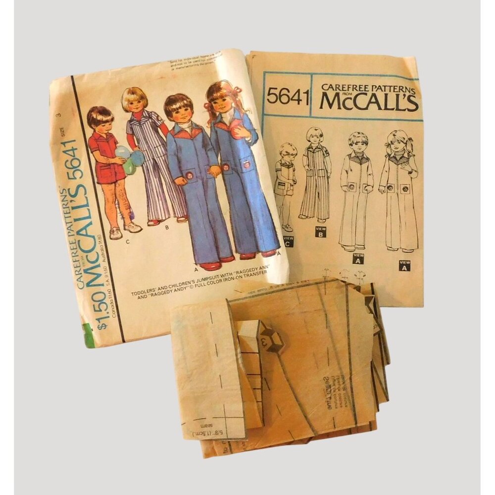 McCalls 5641 Childrens Jumpsuit Vintage 1977 Sewing Pattern Size 3 Cut - Picture 4 of 5